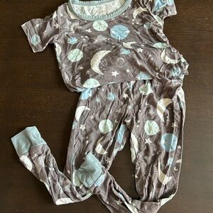 Little Sleepies Lunar Dream Kids Pajama Set - Blue and Brown